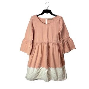 Holding Horses anthropologie Lillibet dress pink ombre bell sleeve babydoll 8